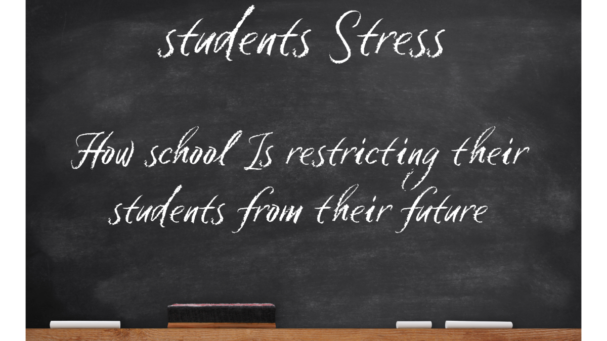 Chalk board with school stress description. Photo by Ryker Sosovec made on Canva.com.
