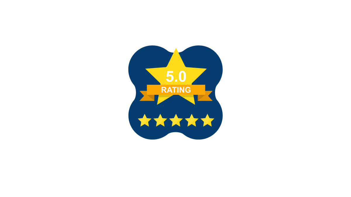 A five-star rating out of five stars. Photo from Canva.com.