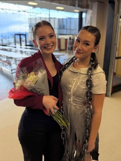 Claire Koch (left) and Bayli Fuchs (right) after the dance concert. Photo courtesy of Bayli Fuchs. 