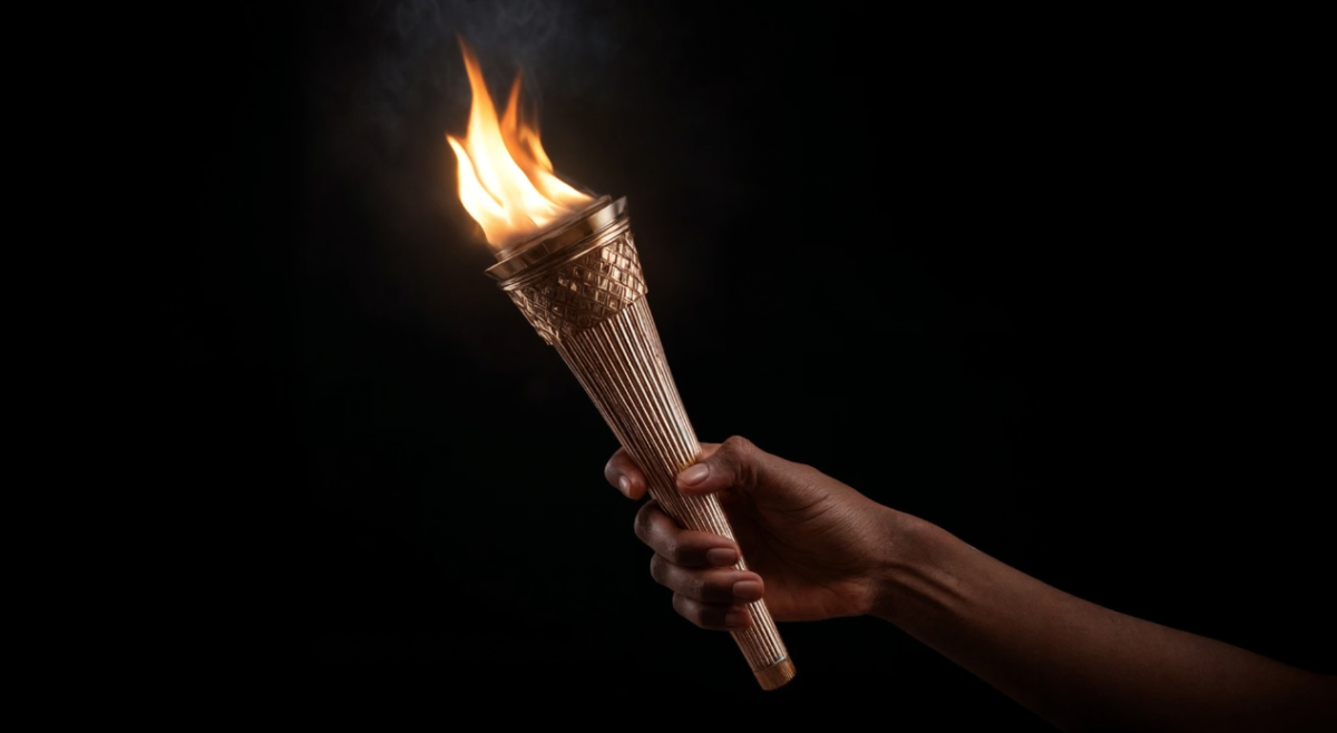 Man holding a torch. Photo from Canva.com