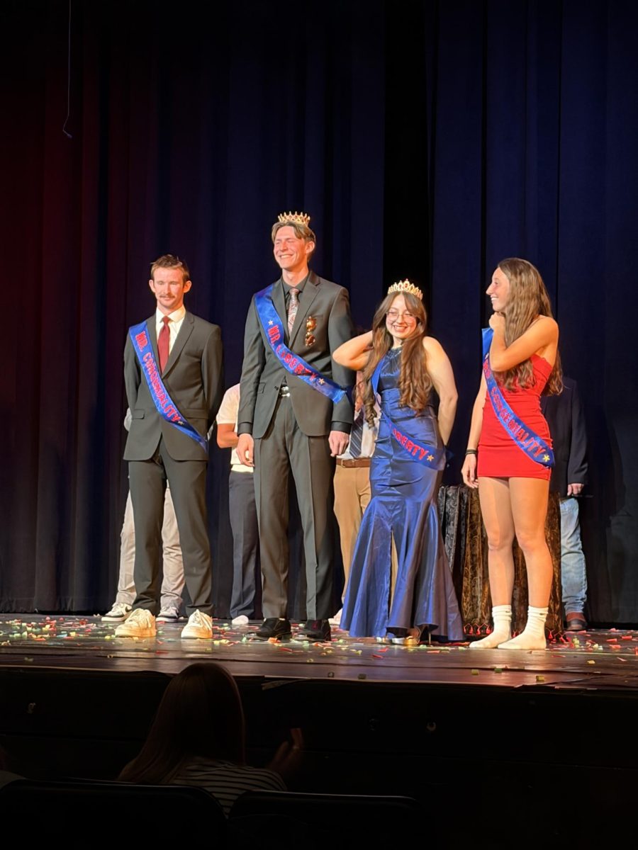 Mr. and Ms. Liberty winners Josh Wouden and Elizabeth Crisostomo Krasowska and Mr. and Ms. Congeniality Cody Price and Olivia Wilson. Photo by Isabella Howard