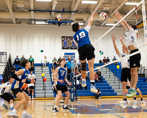 Player spiking the ball. Photo from Brian Livergood.