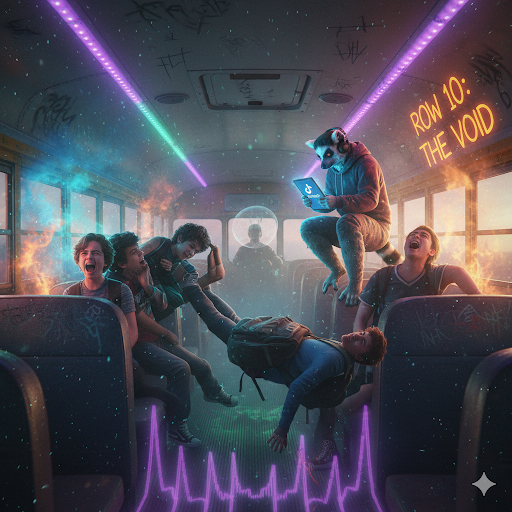 The inter-dimensional back of the bus. Photo AI generated from Gemini.