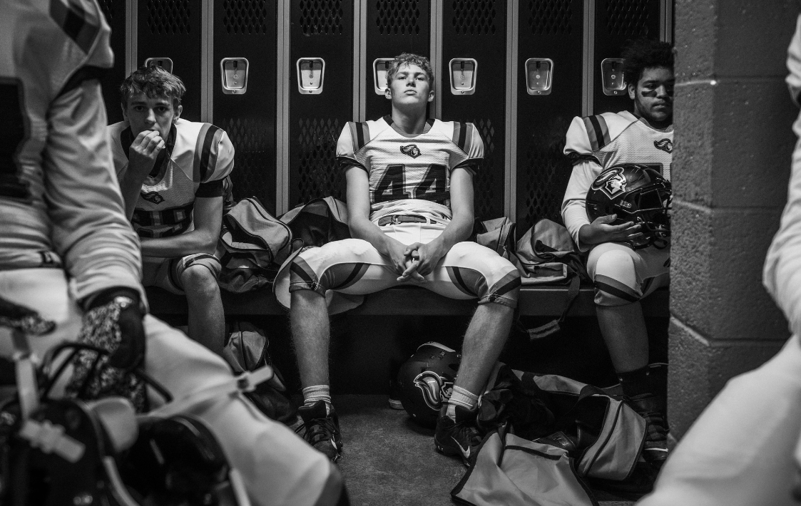 Football in a locker room. Photo from Canva.com. 